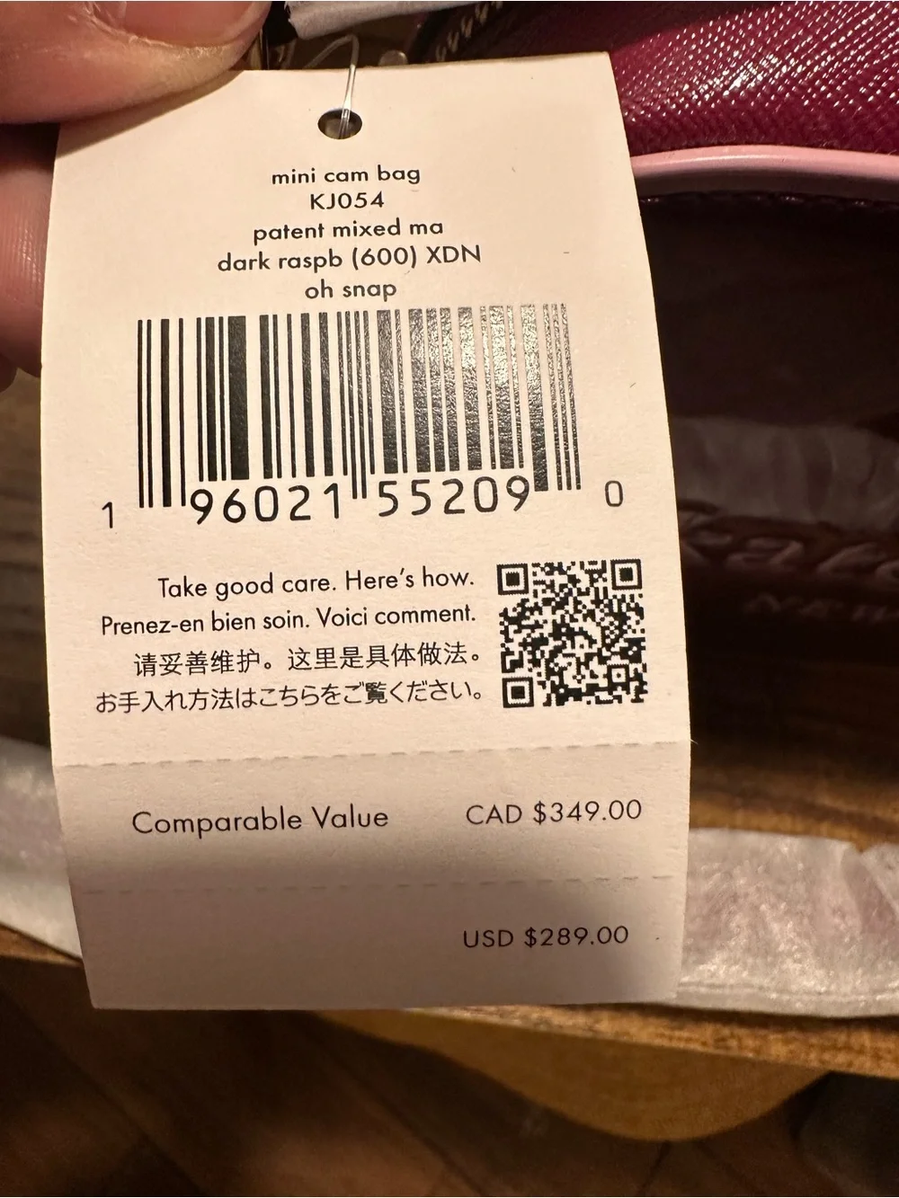 kate spade Mini Camera Crossbody in Raspberry. NWT
